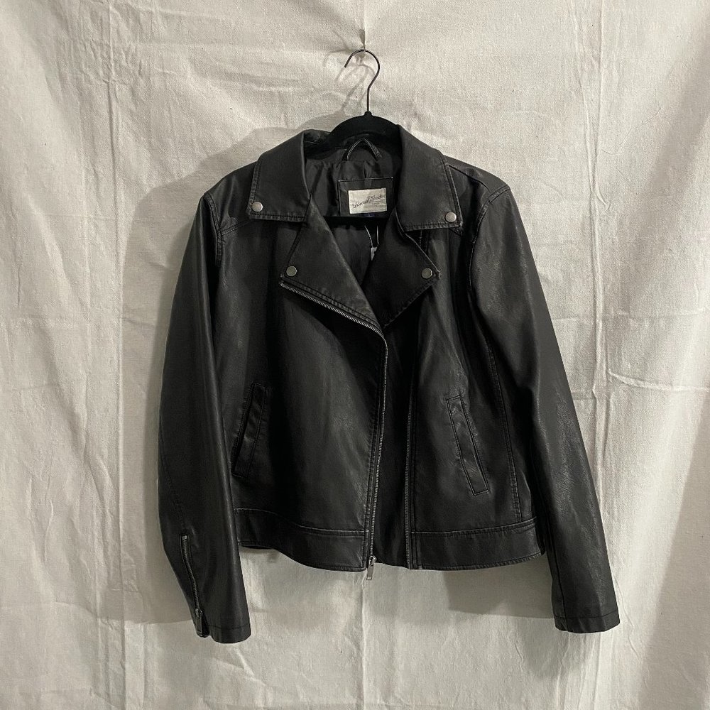 Black Faux Leather Moto Jacket